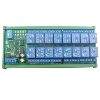 12 V 16 canaux Rail DIN RS485 Relais Modbus RTU Protocol Telecommande PLC Expansion Board