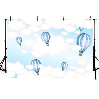5x3FT 7x5FT 9x6FT Sky nuage blanc ballon photographie toile de fond fond Studio Prop - 0.9x1.5m - 0.9x1.5m