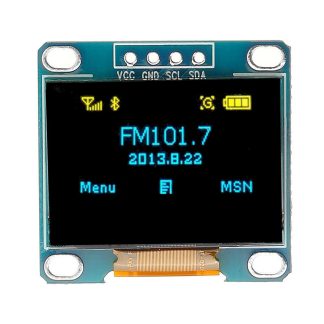 Module d'affichage 5Pcs 0.96 pouces bleu jaune IIC I2C OLED