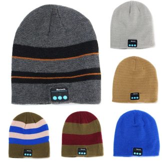 Sans Fil Bluetooth Chapeau Intelligent de Casque Haut-Parleur de Telephone avec Mincrophone - Brun