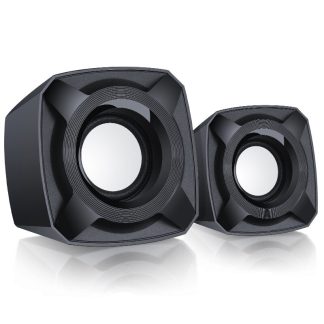 Lenovo M510 haut-parleur filaire HIFI stereo basse 2.0 barre de son USB 3.5mm multimedia double haut-parleurs de bureau pour ordinateurs portables - Noir