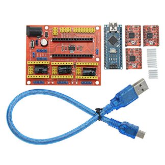 Geekcreite CNC Shield V4+ Avec Nano 3.0 A4988 3 Axes Conseil de Moteur Pas e Pas pour Arduino