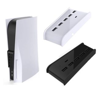 6 en 1 USB Splitter Expander Hub Extension Convertisseur adaptateur haute vitesse avec 5 ports USB A 1 USB C pour PlayStation 5 Digital Edition Console PS5 Console de jeu - Noir