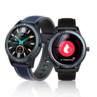 [Appel Bluetooth] Bakeey Y92 BT4.0 Moniteur de frequence cardiaque Pression arterielle Moniteur d'oxygene Lecture de musique locale IP67 Montre intelligente etanche - Noir