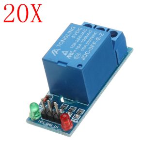 20 pieces 5V declencheur de bas niveau One 1 canal module de relais carte d'interface bouclier DC AC 220V
