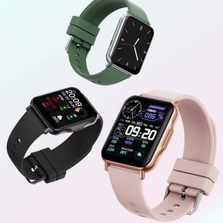 Bakeey Q15 1.69 pouces ecran tactile complet moniteur de frequence cardiaque SpO2 moniteur cadran personnalise 30 jours longue veille montre intelligente - Noir