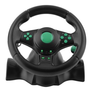 Volant de jeu de course pour XBOX 360 PS2 PS3 PC ordinateur USB volant de voiture 180 degres Rotation Vibration avec pedales - rouge