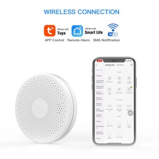 Bakeey Tuya WIFI 2 en 1 detecteur de fumee detecteur de monoxyde de carbone capteur d'alarme incendie systeme de securite sans fil Smart Life Tuya App Control pour maison intelligente