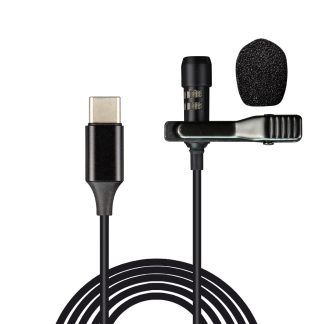 Bakeey USB Type-C Microphone Mini Petit Portable Filaire Clip-on Revers Col Lavalier Condensateur USB-C Microphone pour Type-C Telephones Microphone - TYPE-C