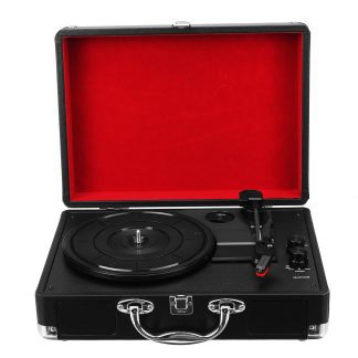 Tourne-disque e 3 vitesses avec haut-parleur Bluetooth compatible avec les enregistrements 18/25/30 cm - Noir Prise AU