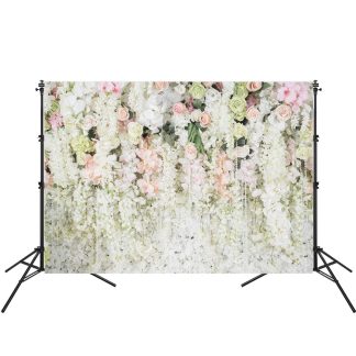 0.9x1.5 m 1.5x2.1 m 1.8x2.7 m fleurs blanches mer photographie Studio mur toile de fond Photo fond tissu pour fete de mariage d'anniversaire - 270x180 cm