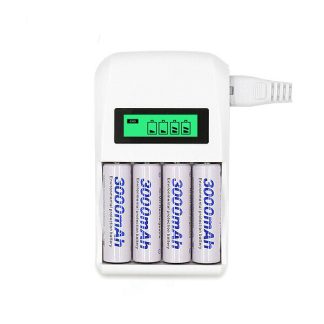 Palo C907W 4 Slots Chargeur Intelligent Intelligent pour AA / AAA NiCd NiMh Batterie LCD Affichage - Royaume-Uni