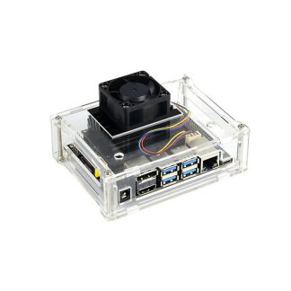 Ventilateur de refroidissement de support de boetier transparent en acrylique Wavesharee pour Jetson Nano PWM Regulation de vitesse