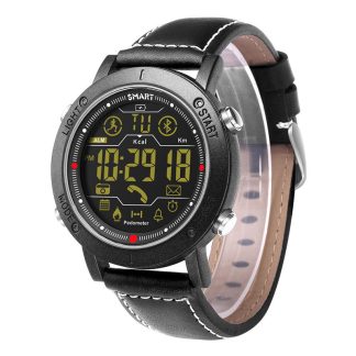 XANESe 1808 3 ATM etanche Noctilucent Montre intelligente Passometre Rappel de message Sport Digital Fitness Tracker Wristband - Noir