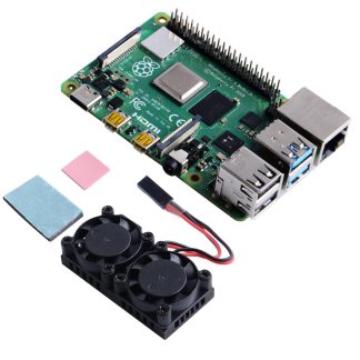 ZP0037 double ventilateur de refroidissement + dissipateur thermique kit rayonnant bricolage pour Raspberry Pi 4B/3B+/3B/2B+/2B