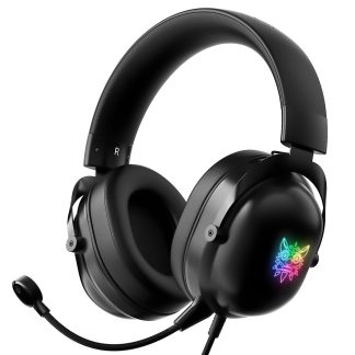 Casque de jeu ONIKUMA X11 pilotes 50MM reduction du bruit stereo bandeau reglable lumineux casque filaire monte sur tete avec micro detachable - Noir