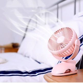 Bakeey USB Mini Rechargeable Car Clip Fan Dual Batterie Muet Portable Clip Fan Charging Small Summer Fan - Vert