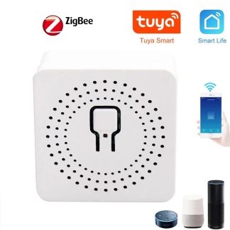RSH 16A Mini Zigbee3.0 interrupteur intelligent bidirectionnel sans fil interrupteur marche / arret APP telecommande fonctionne avec la passerelle Tuya ZB