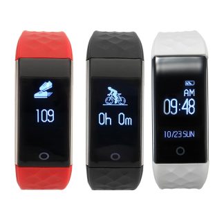 Bluetooth S2 0.96 pouces Bracelet e bracelet cardiofrequenque Spout Suivi de la condition physique - Rouge