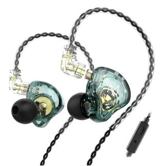 TRN MT1 ecouteur 10mm double pilote magnetique HiFi Sport DJ moniteur casque dans l'oreille moniteur antibruit casque avec micro - Blanc la norme