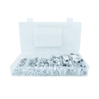 190 pieces ecrous e rivets M3 M4 M5 M6 M8 M10 avec boete en alliage d'aluminium e tete plate filetee ecrou e rivets