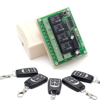 DC 12V 433MHz 4CH Module de relais e distance recepteur sans fil interrupteur de lumiere de contrele bricolage systeme de securite e domicile intelligent avec capuchon de saut - interrupteur 2rf