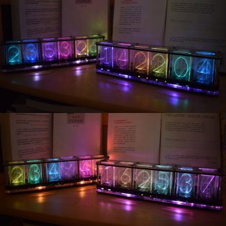 Geekcreite Imitate Glow Clock Horloge e tube lumineux RVB couleur LED Kit de spectre musical