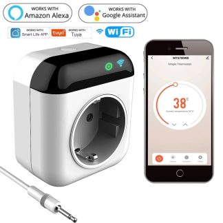 220V Tuya Smart Wifi Thermostat Thermostat de sol chaud Contreleur de temperature Fonctionne avec Alexa Google Home - Prise UK