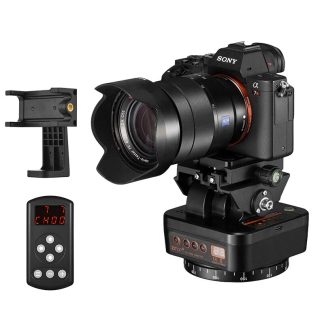YT-1000 360 e Automatique Motorise Pan Tilt Cardan PTZ avec Telecommande Clip de Telephone 1/4 Trou de Vis Rotatif Stabilisateur Video pour Smartphone Trepied Appareil Photo DSLR Studio de Photographie