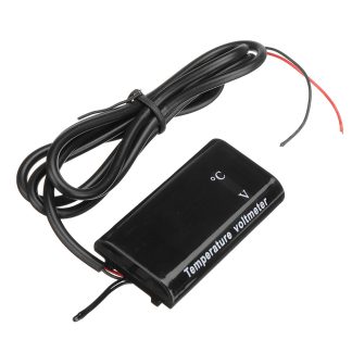 Deek-Robot DC 12 V LED thermometre voltmetre numerique 0.28 pouces moniteur de compteur de temperature de tension e double affichage pour voiture moto O29 livraison directe