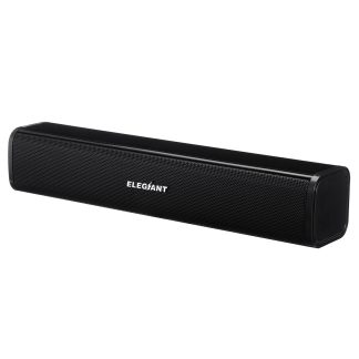 ELEGIANT SR050 6W Puissant Multimedia HiFi Bass Portable USB Soundbar Haut-parleurs avec Contrele du Volume pour PC de Bureau