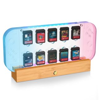 etui e cartes de jeu pour Nintendo Switch Acrylique Transparent Magnetique Coque Rigide Case Case avec RVB Lumiere Presentoir 10 pcs Fente Pour Carte - #une
