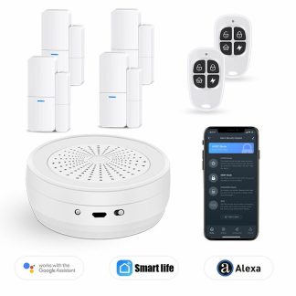 Ensemble d'alarme de capteur de porte Tuya WiFi 433MHz Kit de securite domestique Wifi Fonctionne avec Alexa Google Home - Prise UE