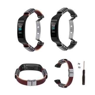 Bakeey Watch Bande Retro Double Press Butterfly Buckle Watch Strap for Huawei Honor Band 3/Band 3 Pro - Noir