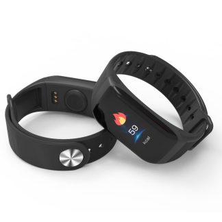 Bakeey F1P Moniteur de pression arterielle de frequence cardiaque de style simple Montre intelligente podometre intelligent - Bleu