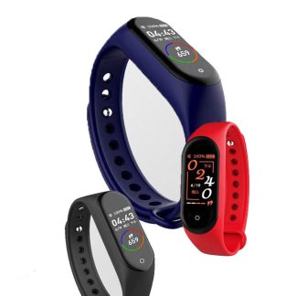 XANES M4S 0.96 `` ecran tactile etanche montre intelligente pression arterielle Fitness Bracelet Mi Bande - Bleu