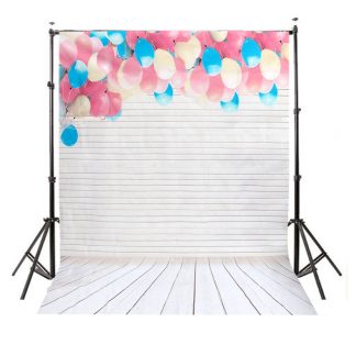 MOHOO 5x7FT Colorful ballon plancher en bois soie toile de fond photographie fond Studio prop