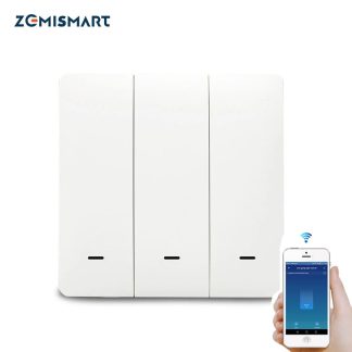 ZEMISMART Tuya Zigbee interrupteur e bouton-poussoir mural interrupteurs e commande vocale sans fil neutre interrupteurs physiques fonctionnent avec Alexa Google Home - 1 voie