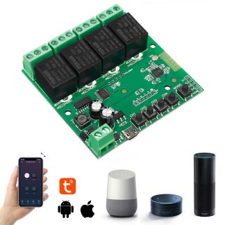 EACHEN Tuya WiFi interrupteur intelligent sans fil bricolage Module de relais de demarrage / autoblocage / verrouillage fonctionne avec Amazon Alexa Google Home