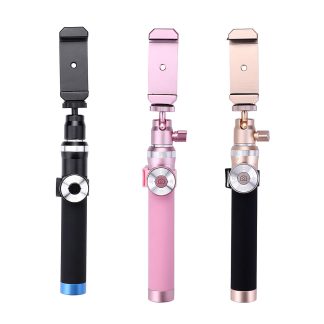 Beton extensible Selfie avec obturateur de bureau universel avec mini trepied de bureau Fisheye Lens Grand Angle Lens - Dore