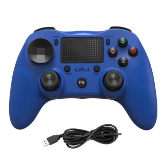 Manette de jeu Bluetooth filaire sans fil P912 pour contreleur de jeu PS4 pour PlayStation 4 PS3 PC Android Windows 7 8 10 haut-parleur e pave tactile integre - Noir Sans fil