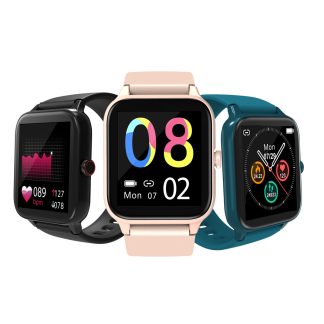Blackview R3 Pro Moniteur de frequence cardiaque 24h 12 types de modes sportifs Compte e rebours Contrele de la musique Montre intelligente - Rose