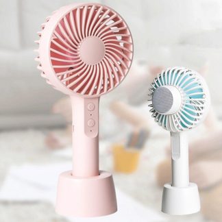 Mini ventilateur portatif sans fil portatif de fan de climatiseur d'orateur de Bluetooth de haut-parleur de Bluetooth - Rose