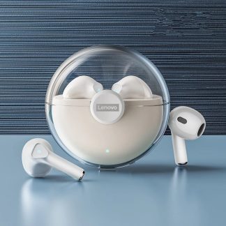 Lenovo LP80 TWS Bluetooth 5.0 ecouteurs e faible latence Sport sans fil Casques translucides etanches Casque stereo HiFi ecouteurs e commande tactile avec micro HD - Noir