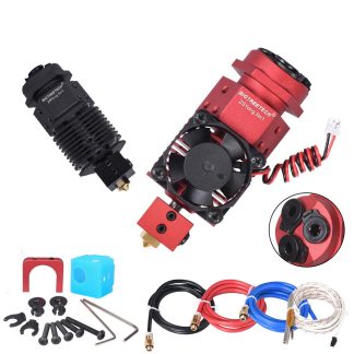 BIGTREETECHe 3 En 1 Out Hotend Bowden Extrudeuse 3D Pieces D'imprimante Trois Couleurs Commutation Buse De Filament Multi-couleur 12 / 24V J-head Pour 0.4 / 1.75mm Titan Bowden Extrudeuse 3D Imprimante Pieces - Noir 12v tout le kit