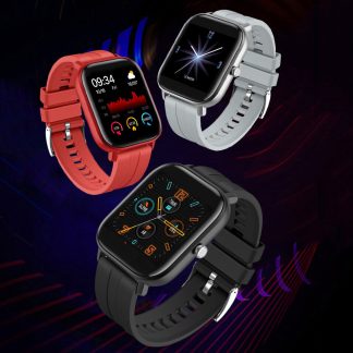Bakeey V5 ecran tactile complet de 1,54 pouces BT5.0 Moniteur d'oxygene de pression arterielle de frequence cardiaque en temps reel Contrele de la musique IP67 Montre intelligente etanche - Rouge
