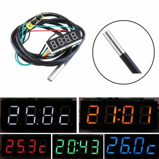 0.36 pouce 3-en-1 Temps + Temperature + Affichage de la tension Voltmetre DC7-30V Montre electronique Horloge Tube numerique - 200V Blanc