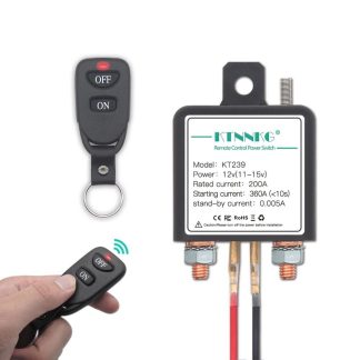 KTNNKG KT239 12V 200A Voiture Moto Batterie Commutateurs Telecommande Sans Fil Batterie Deconnecter Couper Isolateur avec 2 pcs Telecommande