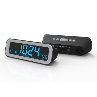 Bakeey LCD Reveil e ecran Horloge numerique electronique Reveil de temperature et d'humidite de charge - Blanc Prise americaine