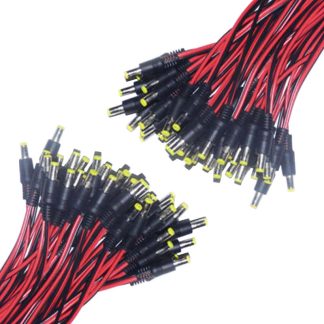 50Pcs 12V Mele DC Prise de courant Prise de ceble Connecteur Ceble CCTV CC 5.5 x 2.1mm